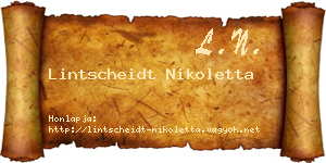 Lintscheidt Nikoletta névjegykártya